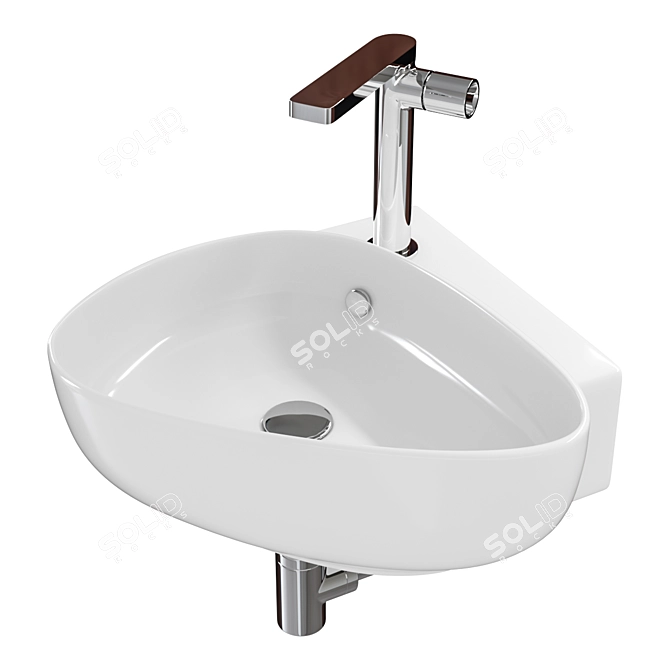 Elegant Jacob Delafon Nouvelle Vague Corner Washbasin 3D model image 1