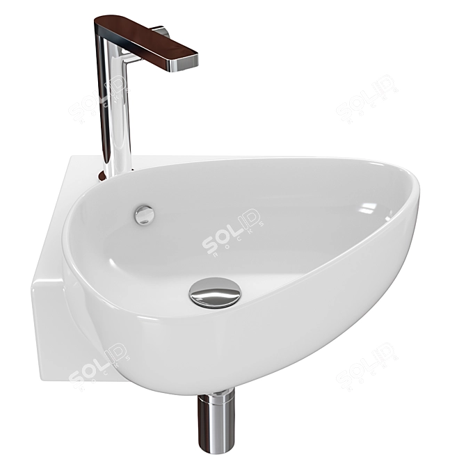 Elegant Jacob Delafon Nouvelle Vague Corner Washbasin 3D model image 2