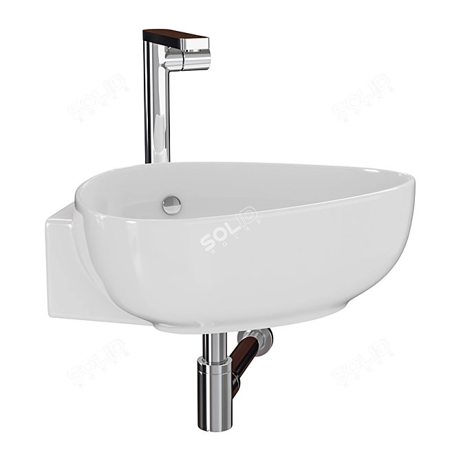 Elegant Jacob Delafon Nouvelle Vague Corner Washbasin 3D model image 3