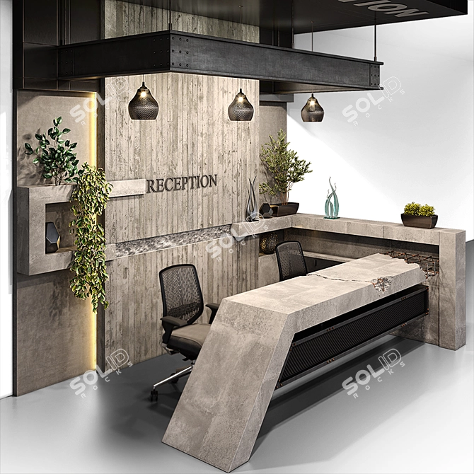 Sleek Reception Design for Offices 3D model image 2