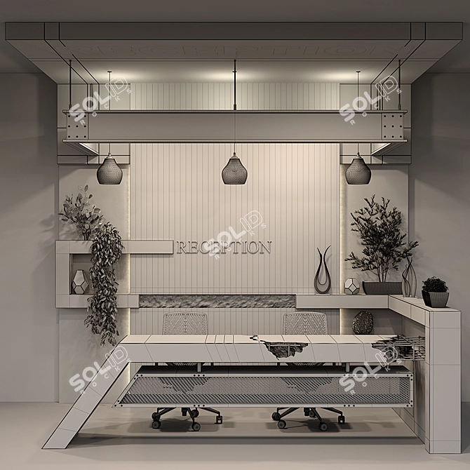 Sleek Reception Design for Offices 3D model image 3