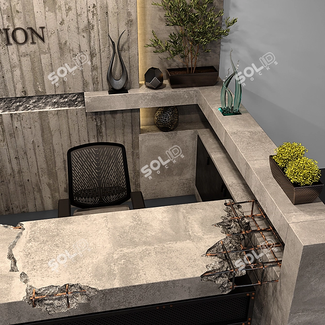 Sleek Reception Design for Offices 3D model image 6
