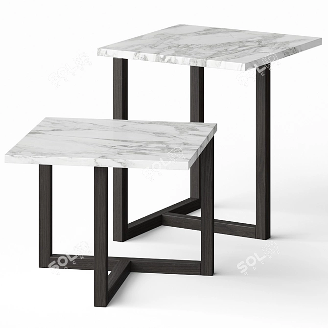 Elegant Marelli Twins Coffee Tables 3D model image 2