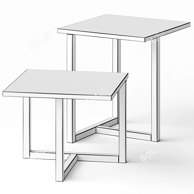 Elegant Marelli Twins Coffee Tables 3D model image 3