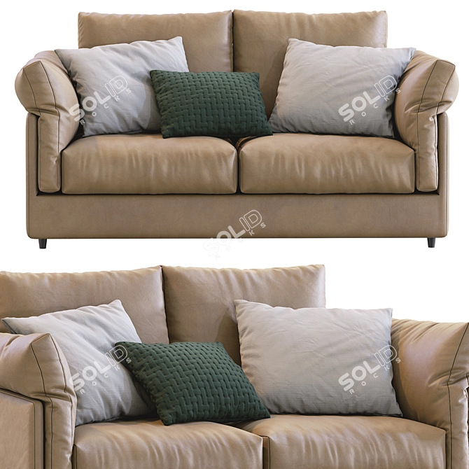 Elegant Leather Sofa by Ferlea 3D model image 2