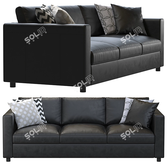 Sleek Ikea Finnala Leather Sofa 3D model image 2