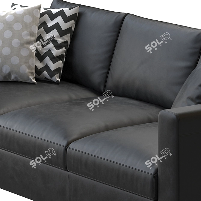 Sleek Ikea Finnala Leather Sofa 3D model image 3