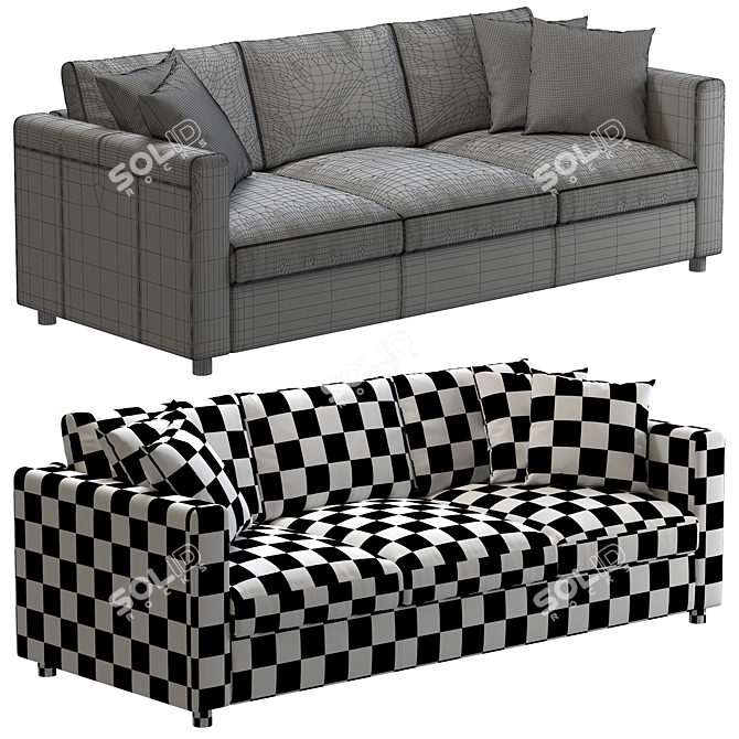 Sleek Ikea Finnala Leather Sofa 3D model image 5