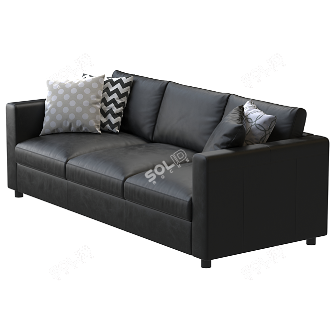 Sleek Ikea Finnala Leather Sofa 3D model image 6