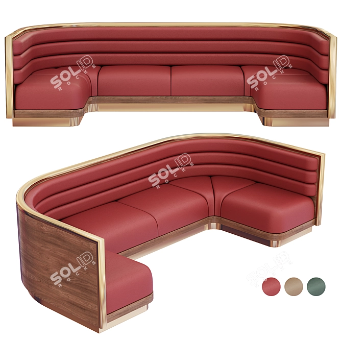 Stylish Cafe Sofa: Modern Elegance 3D model image 1