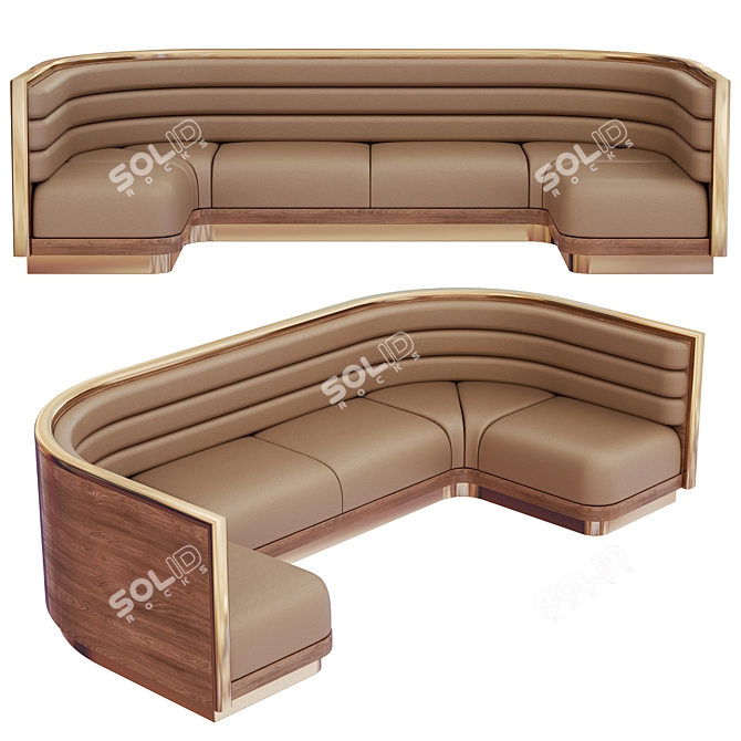 Stylish Cafe Sofa: Modern Elegance 3D model image 2