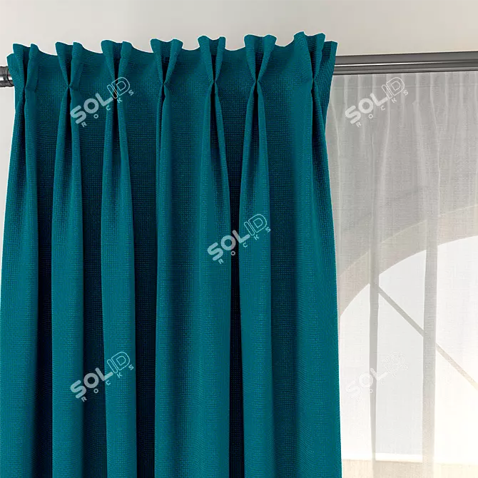 Flamish Fold Curtain: Elegance Unfolded 3D model image 2
