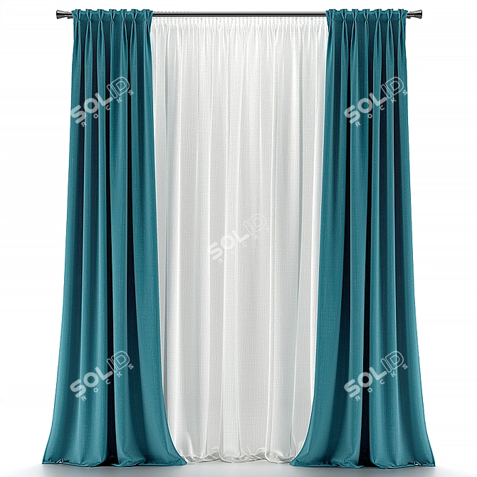 Flamish Fold Curtain: Elegance Unfolded 3D model image 7