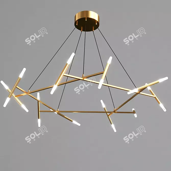 Elegant Pentagonal Chandelier 3D model image 1