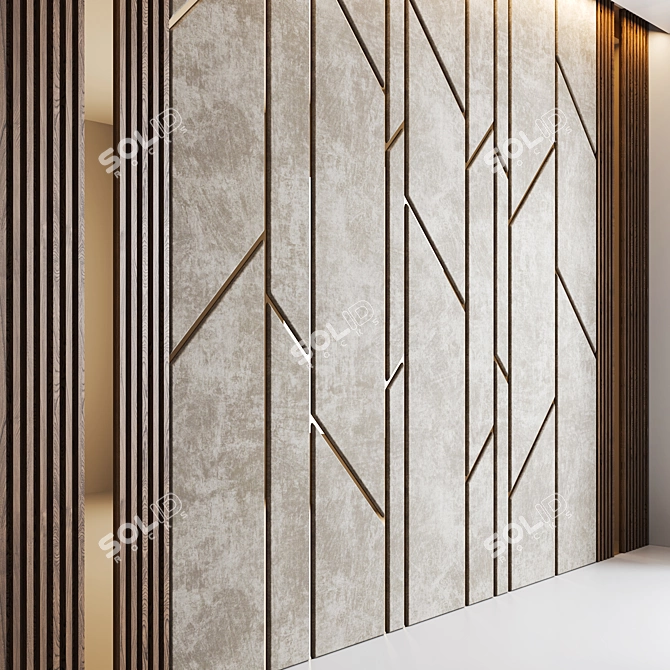 Modern 3D Wall Panel 3D model image 2