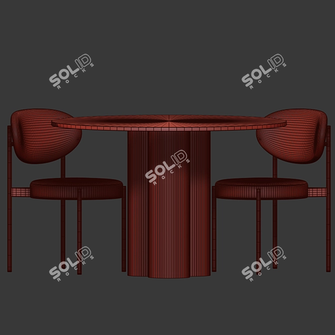 Sleek Modern Dining Set 3D model image 4