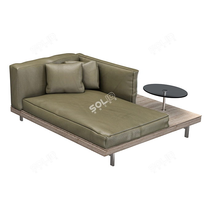 Contemporary Velvet Sofa - Modern Elegance 3D model image 5