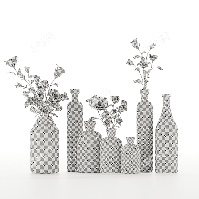 Multicolored Vase Collection 3D model image 4