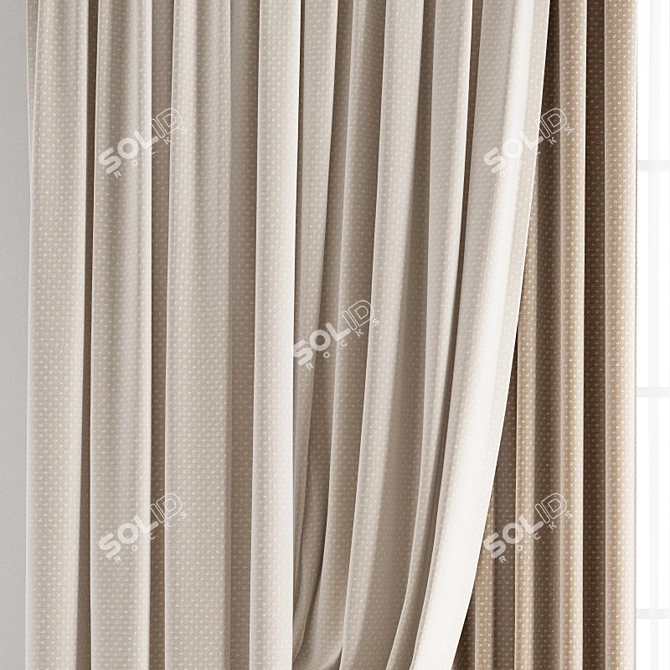 Elegant Poly Curtain Set 3D model image 2