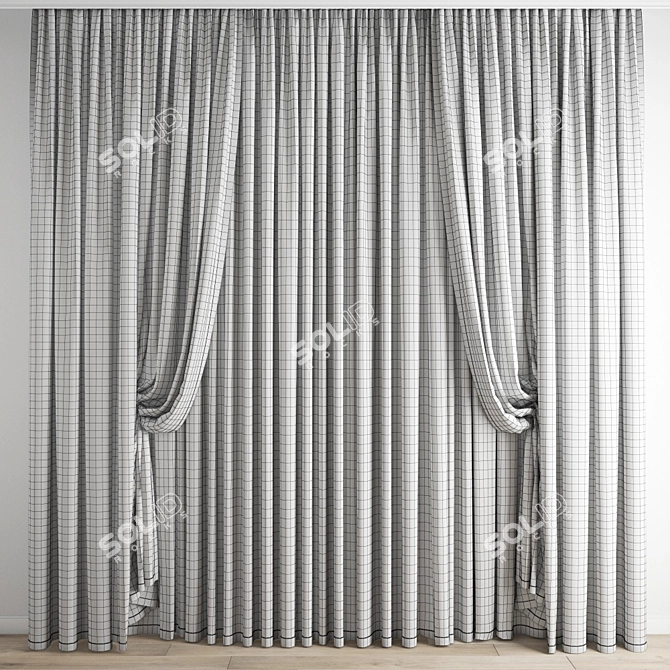 Elegant Poly Curtain Set 3D model image 4