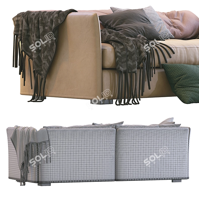 FIGI Isoletto Sofa: Modern and Stylish Seating Solution 3D model image 5