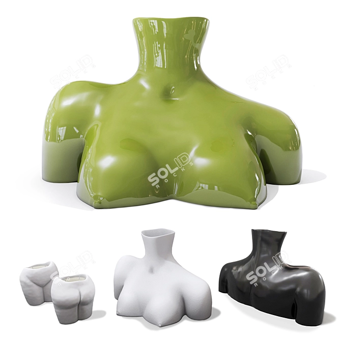 Contemporary Curves: Anissa Kermiche's Ceramic Homeware 3D model image 1