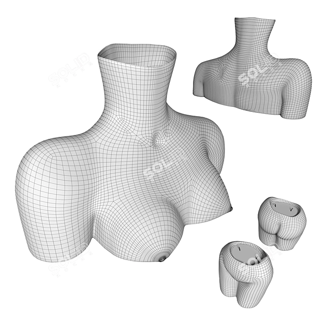 Contemporary Curves: Anissa Kermiche's Ceramic Homeware 3D model image 2