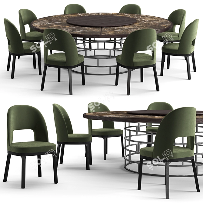 Elegant Flexform Mood Dining Set 3D model image 1