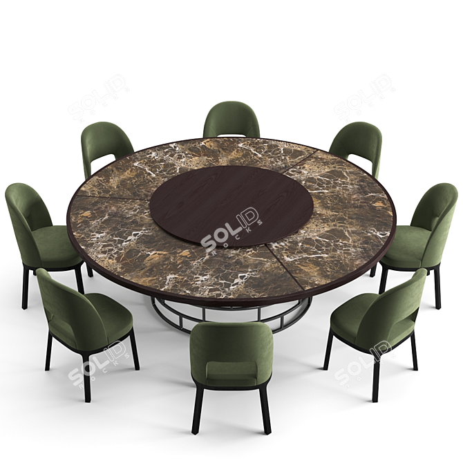 Elegant Flexform Mood Dining Set 3D model image 2