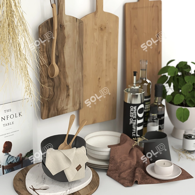 Elegant Kitchen Decor Set 3D model image 6