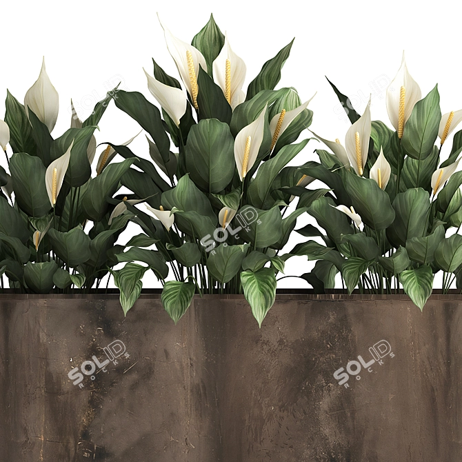 Metallic Pot Plant Collection 3D model image 3