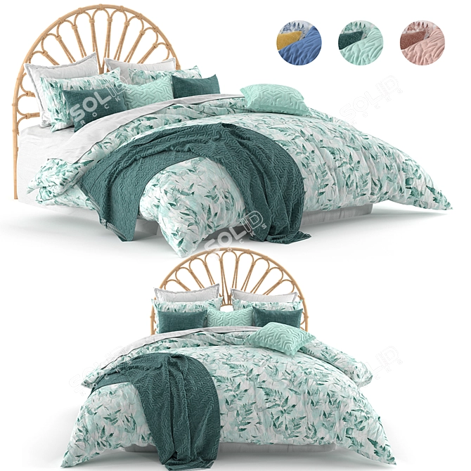 Luxurious Luada Quilt Cover for Adairs Bed 3D model image 6
