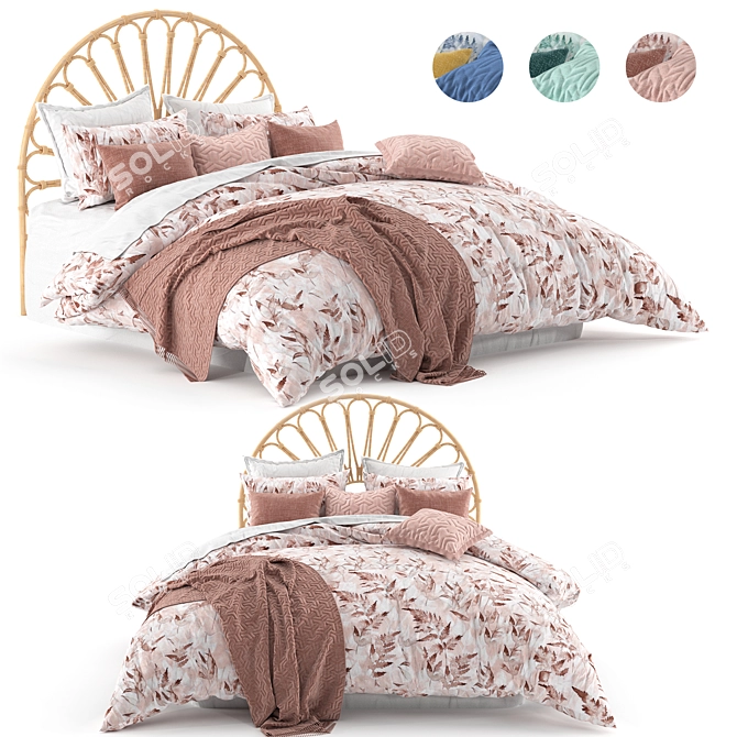 Luxurious Luada Quilt Cover for Adairs Bed 3D model image 7