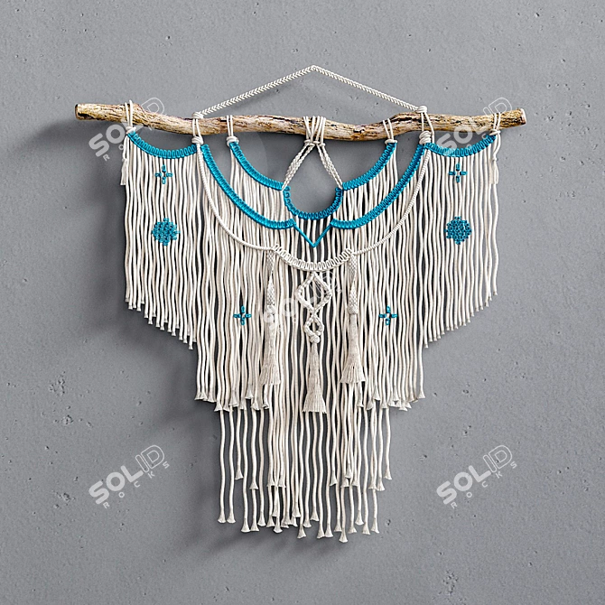 Title: Boho Macrame Wall Décor 3D model image 2