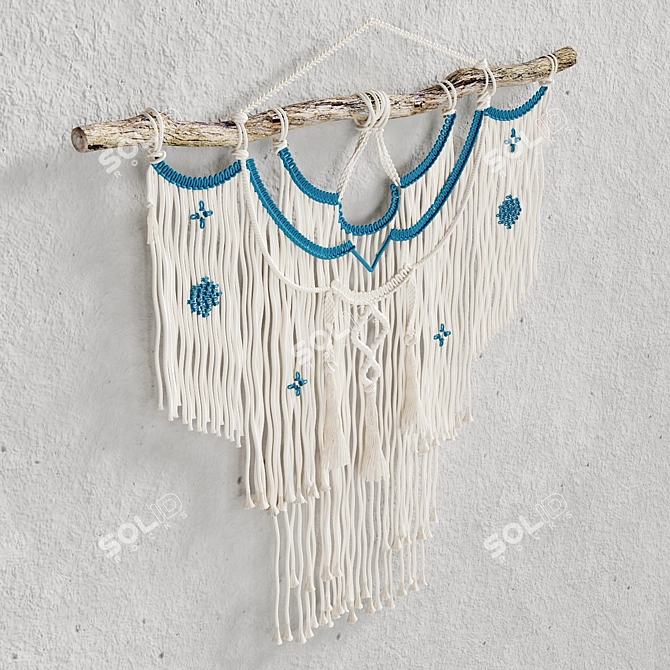 Title: Boho Macrame Wall Décor 3D model image 3