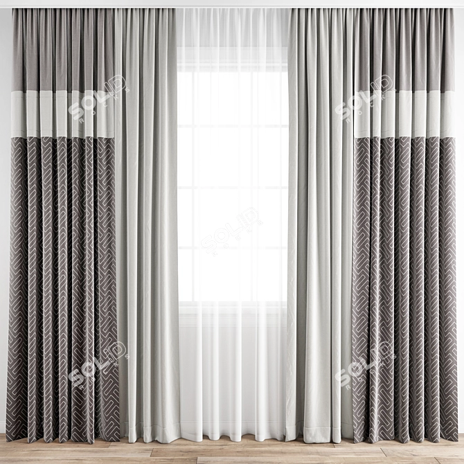 Polygonal Curtain Model 3D model image 1