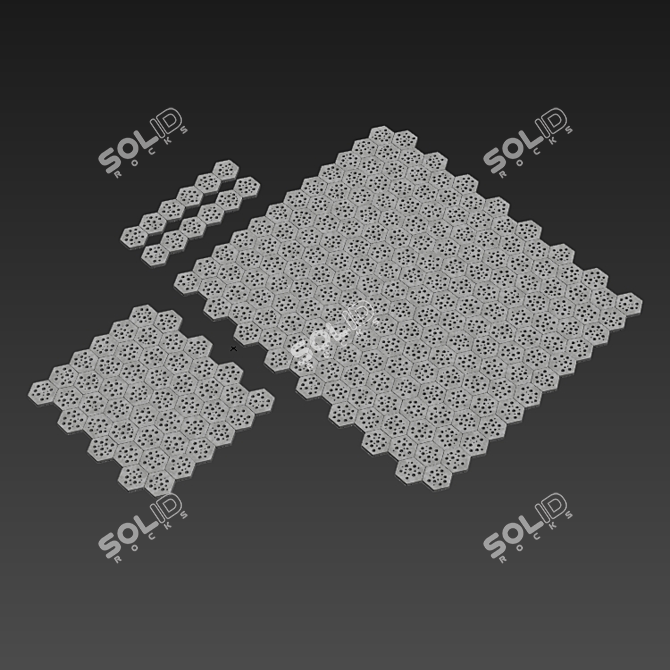 Smooth Stone Hex Decor #2 3D model image 6