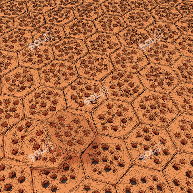 Smooth Stone Hex Decor #2 3D model image 7