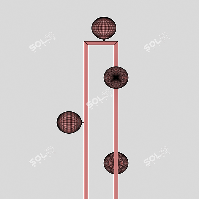 Elegant Vintage Pascal Floor Lamp 3D model image 3