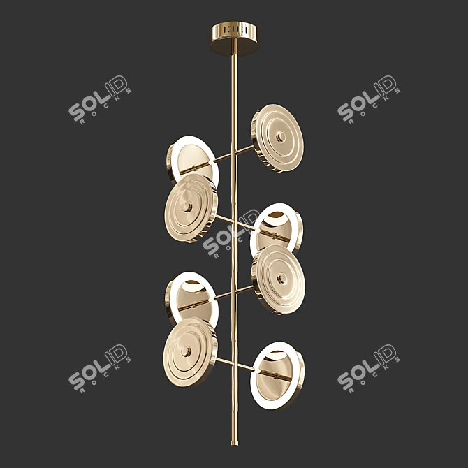 Elegant Larose Chandelier in Black 3D model image 1