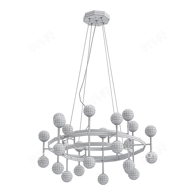 Elegant Asmund Chandelier 3D model image 2