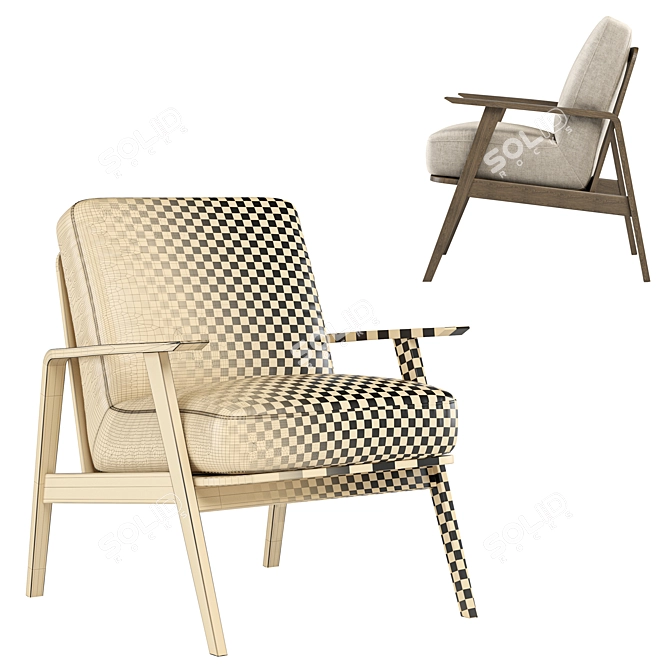 Mod Chair: Classic Elegance in 3D 3D model image 4