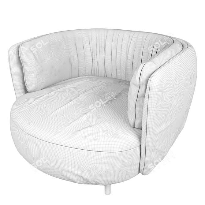 Elegant Vintage Chair: Wave 3D model image 10