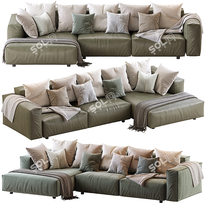 Hills Sofa: Contemporary Comfort for Your Home 3D model image 1