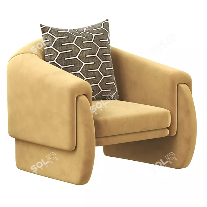 Elegant Luke Armchair: Modern Design, Luxurious Comfort 3D model image 1