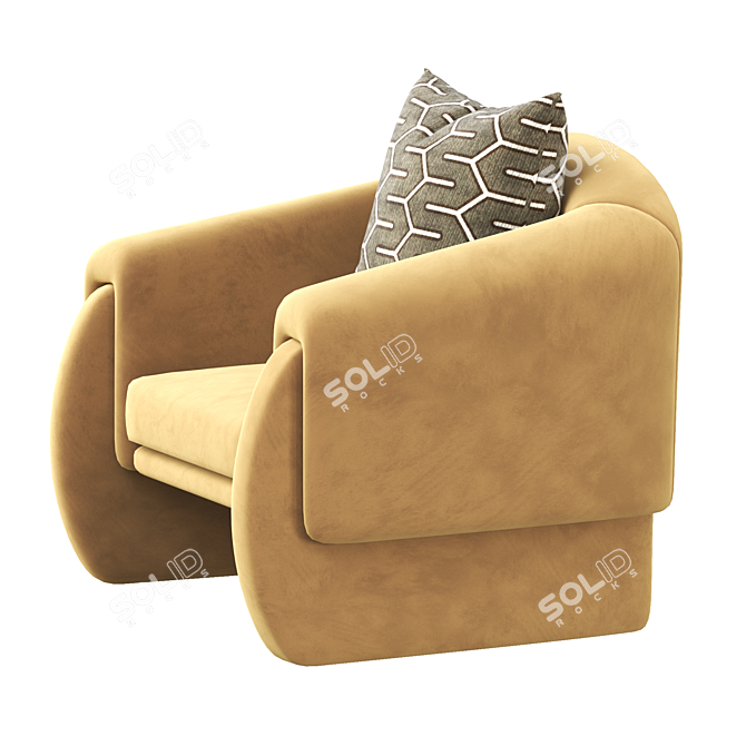 Elegant Luke Armchair: Modern Design, Luxurious Comfort 3D model image 3