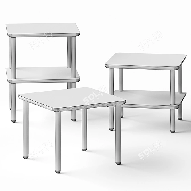 Sleek Baker Side Tables - Various Sizes 3D model image 2