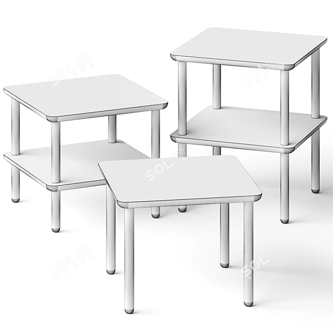 Sleek Baker Side Tables - Various Sizes 3D model image 4