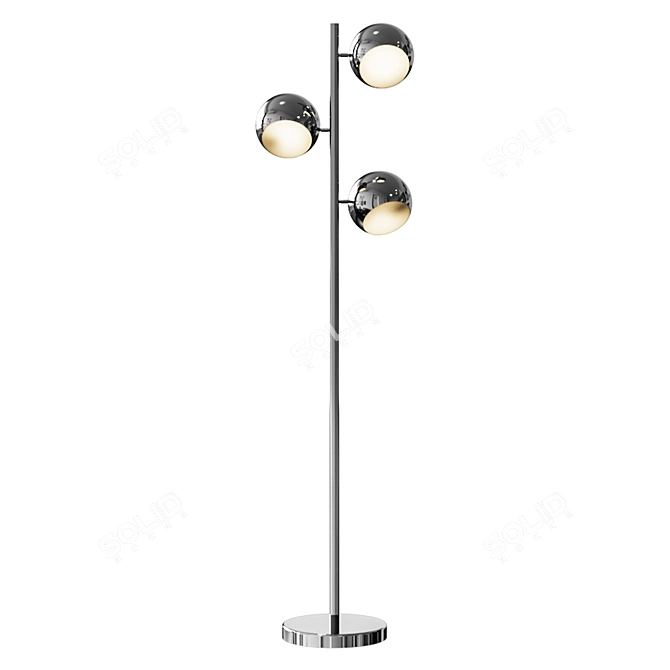 Calotta Steel Floor Lamp, Silver Finish 3D model image 1