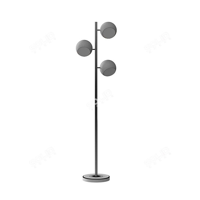 Calotta Steel Floor Lamp, Silver Finish 3D model image 2